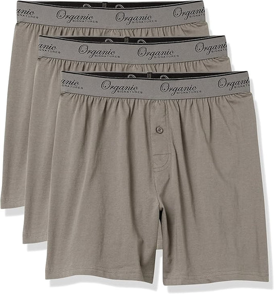 Men's Boxers 100% Organic Cotton, Soft Boxers for Men, 3-Pack